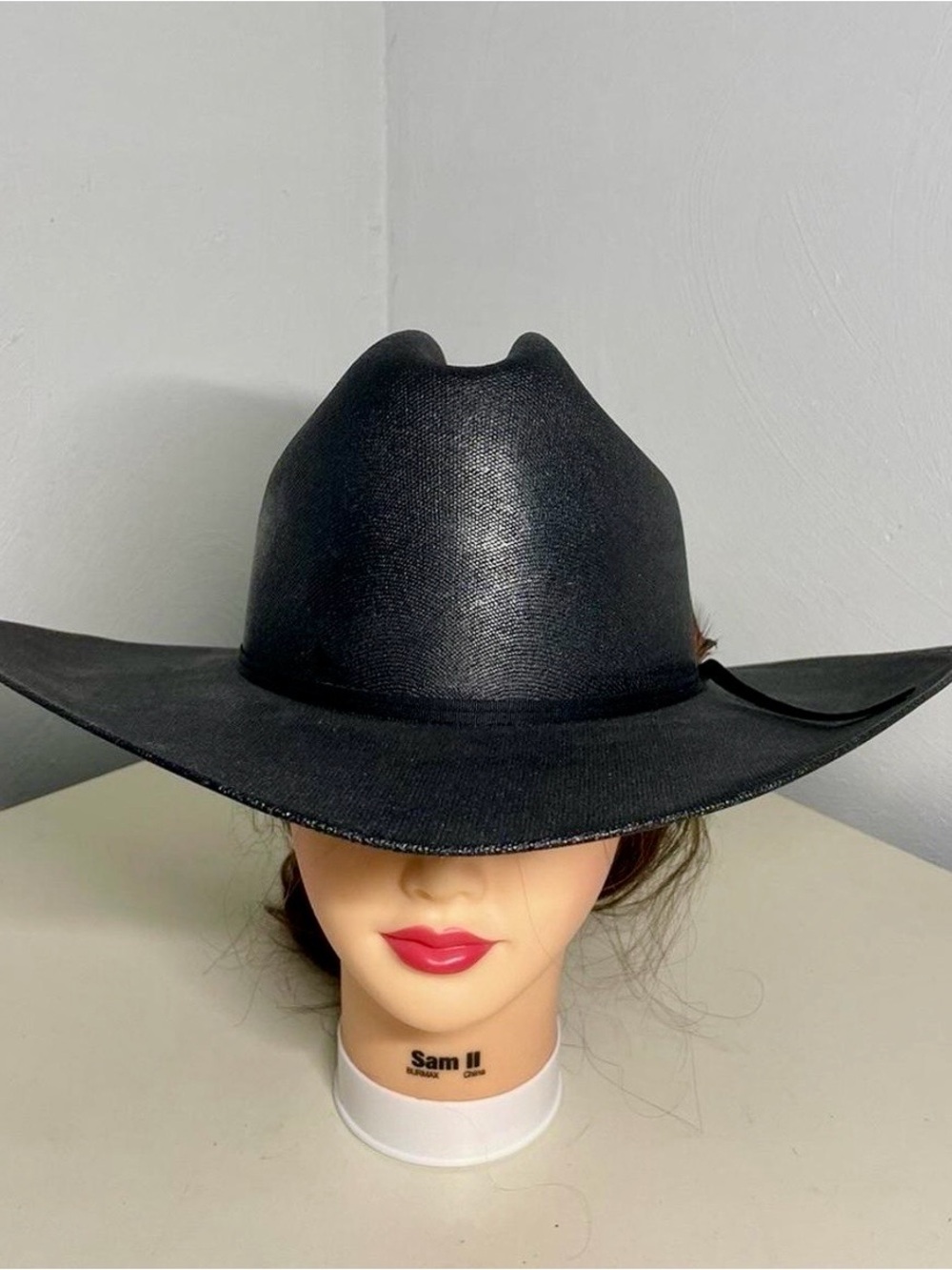 Gold Coast Sunwear Straw Black Wide-Brim Western Hat - Picture 1 of 7